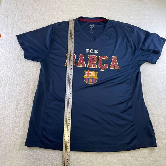 Blue Large Barcelona FC Barca FCB V Neck T-Shirt - Picture 5 of 14